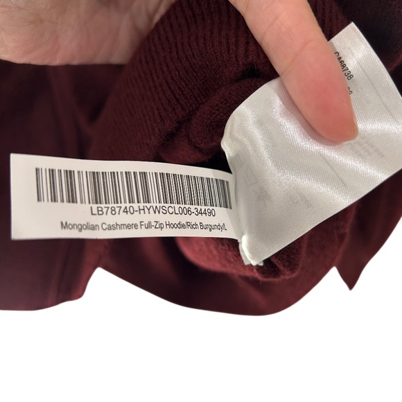 Quince Women’s Mongolian Cashmere Full Zip Hoodie L burgundy NWT - Picture 11 of 13